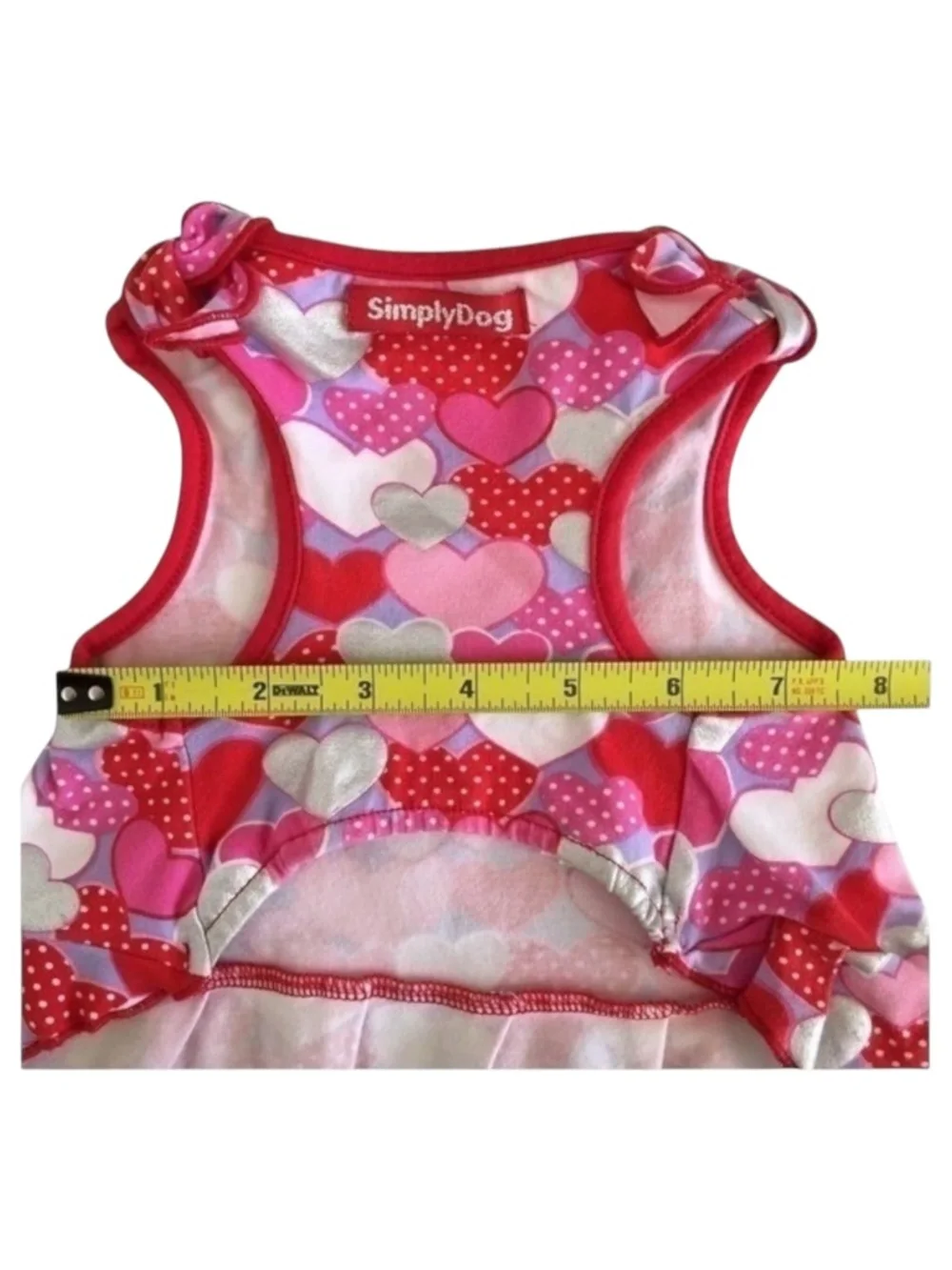 SimplyDog Red Heart Print Dog Dress Size S